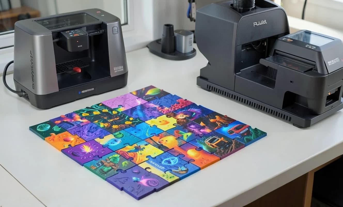 3D Baskılı Kayan Puzzle'lara UV Baskı ile Tam Renkli Görünüm Kazandırıldı