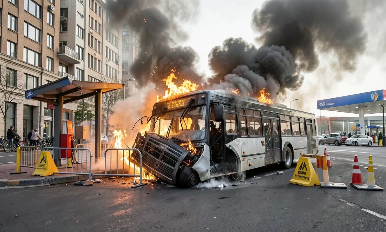 Ómnibus de pasajeros choca contra barricadas en Estambul: 2 muertos