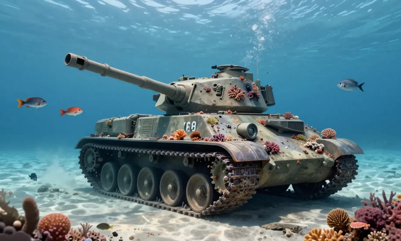 100 tanques M60 Patton se convierten en arrecife artificial en el Golfo de México