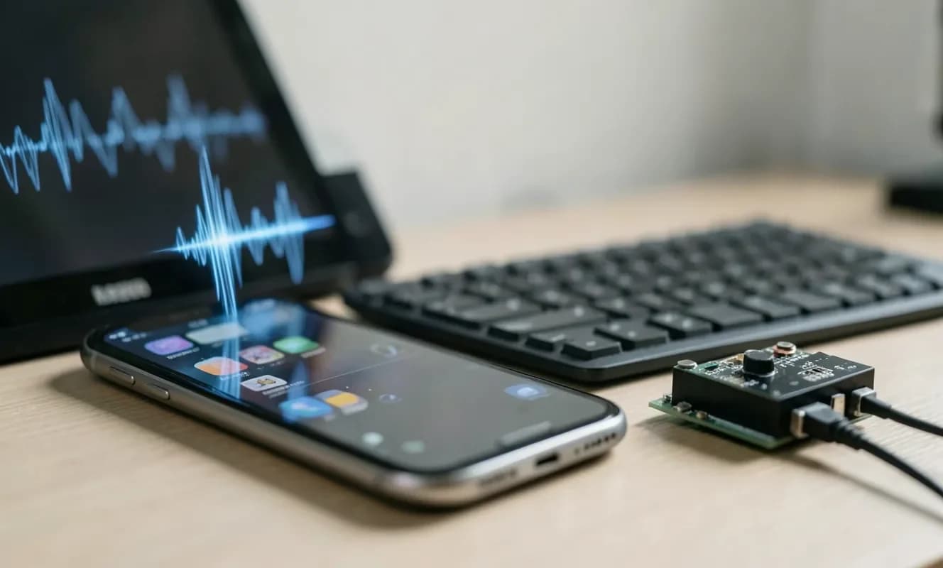 音響モデムでスマホをキーボードとして利用