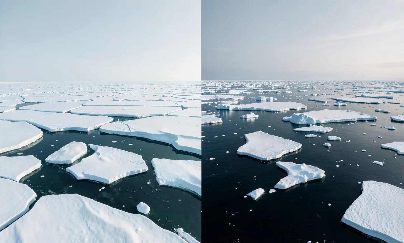 La capa de hielo antártica registra su tercer mínimo invernal más bajo; el Ártico marca su décimo mínimo estival más bajo