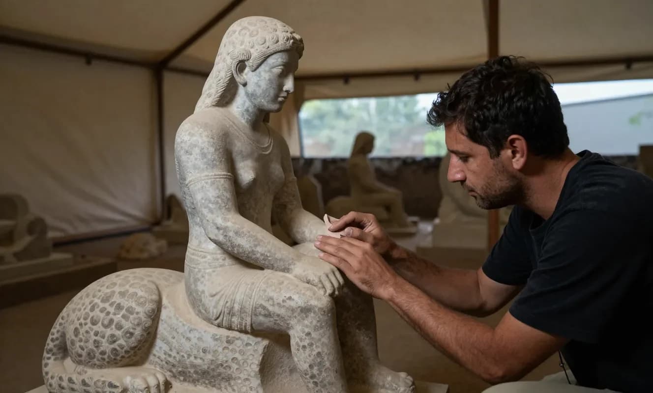 トルコで1万1000年のヒョウ上の人像が発見された