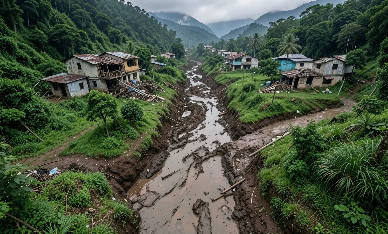 エクアドルで19人の死をもたらした巨大な土砂崩れ