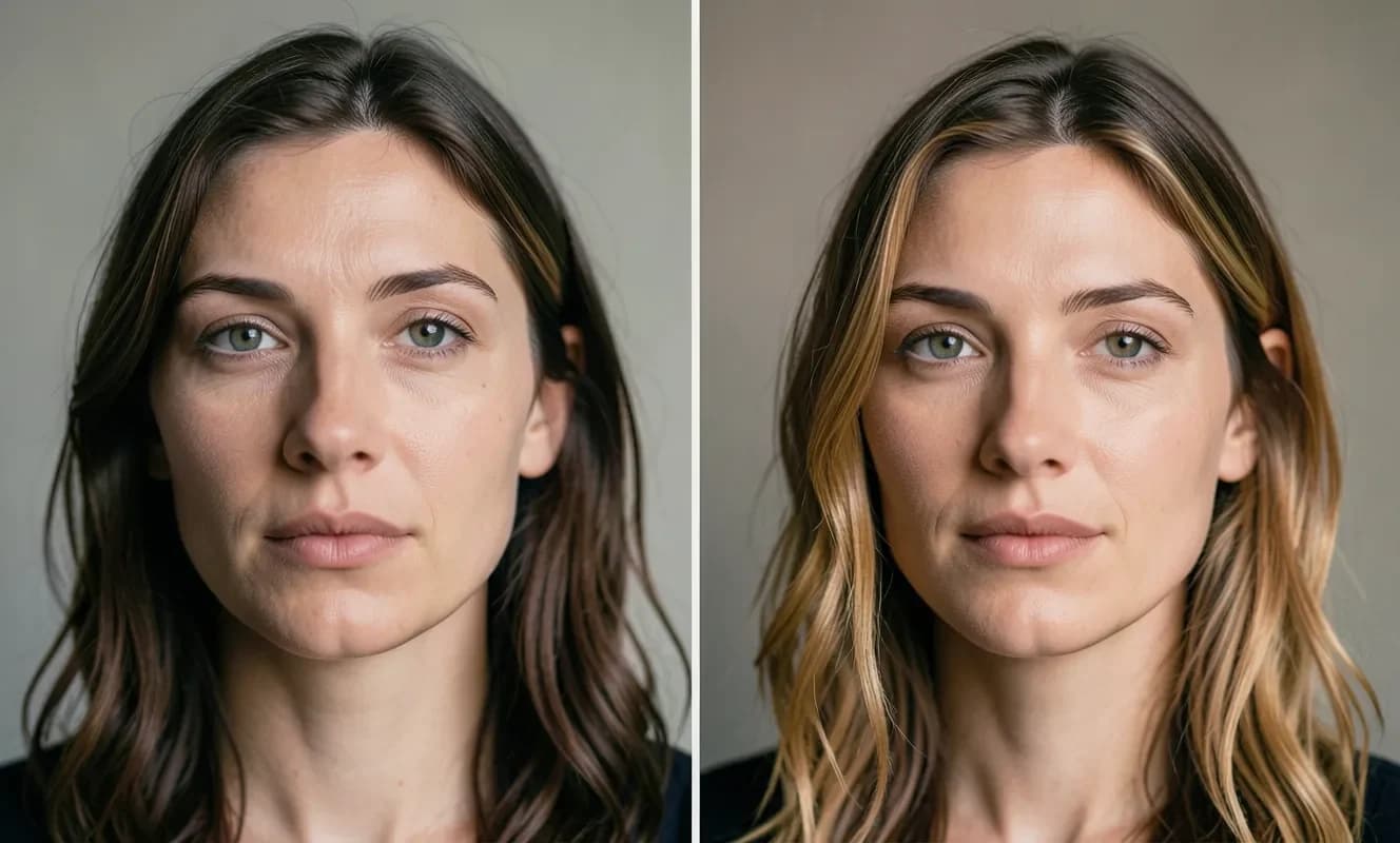 Percepción del color de la cara: el efecto del color del cabello y el fondo