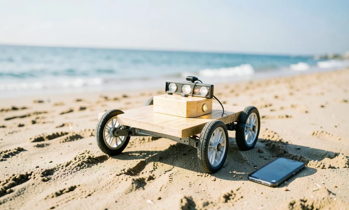 Robot de playa controlado a distancia facilita el transporte de equipos pesados