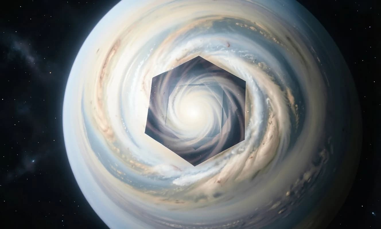 Saturn'ın Güney Kutbu Değişen Ongen Şekilde