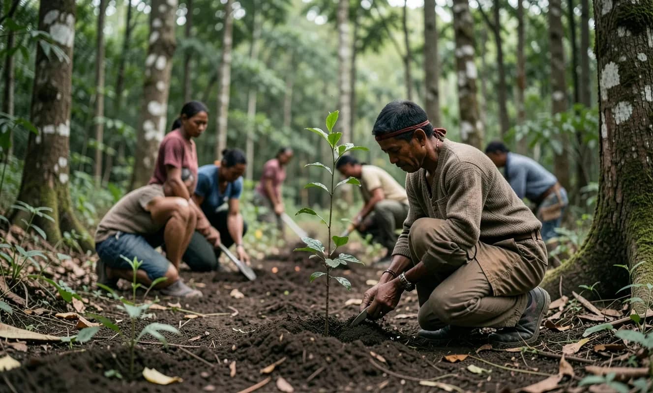 ブラジルで先住民が絶滅危惧の松を数万本植える