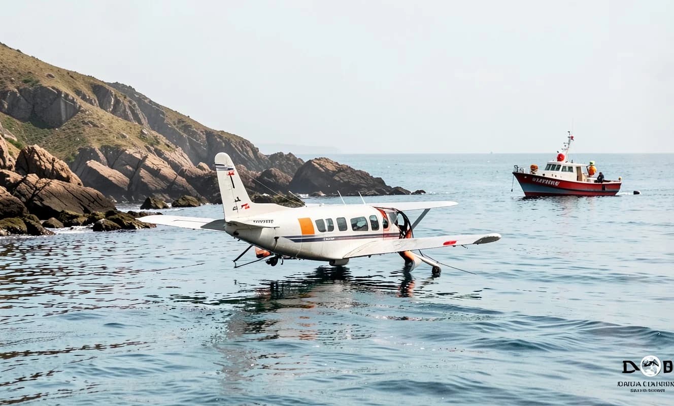 Avión privado de emergencia se estrella en el mar frente a Riza