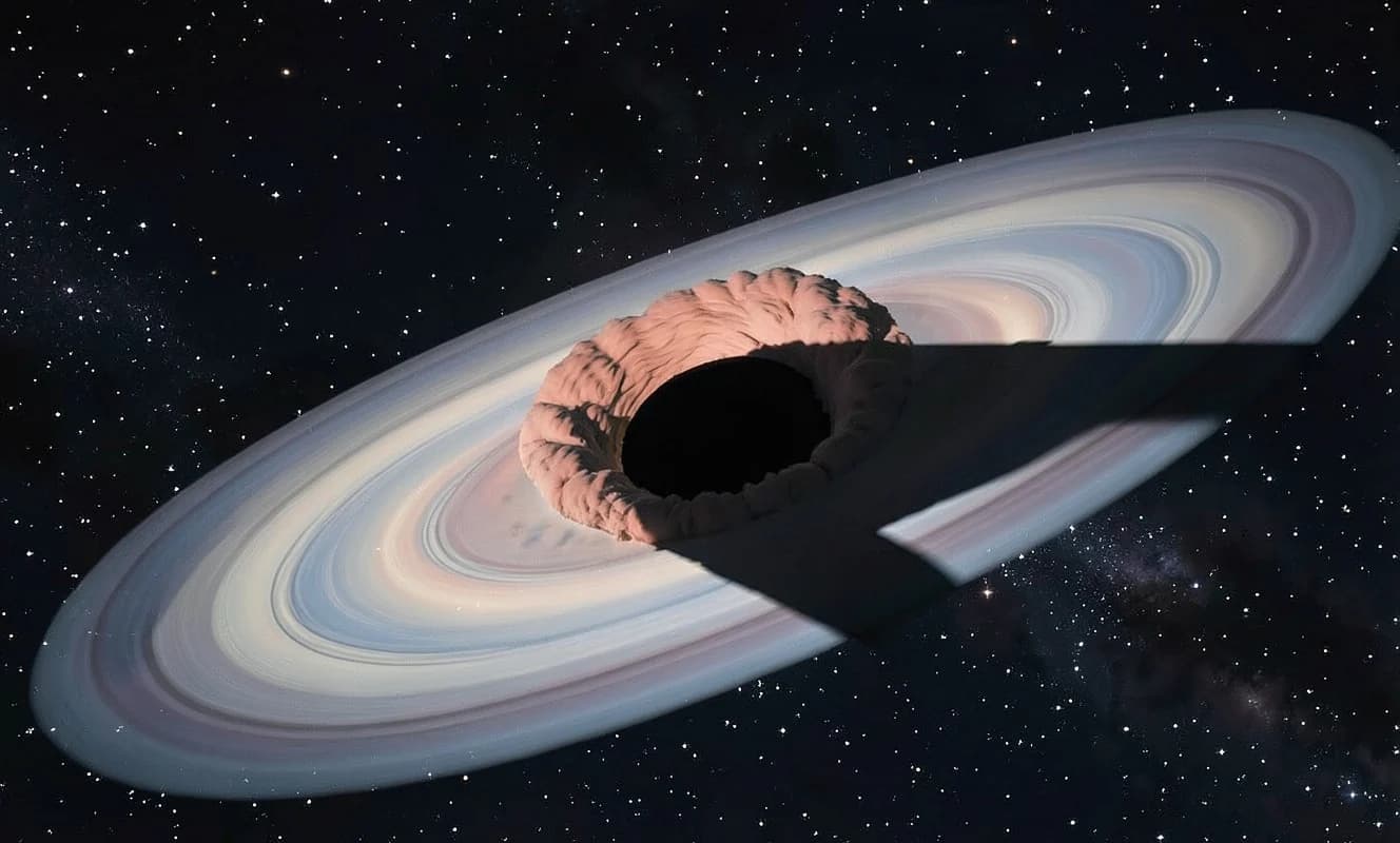 La sombra del anillo de acreción en el agujero negro oscuro explica el mecanismo de absorción de materia