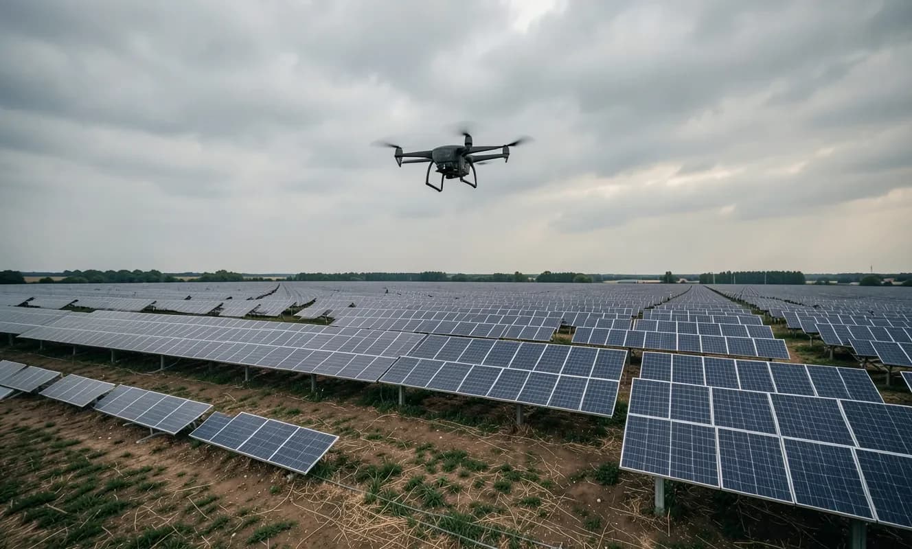 Drones sin tripulación que dispersan nubes para aumentar la producción de energía solar