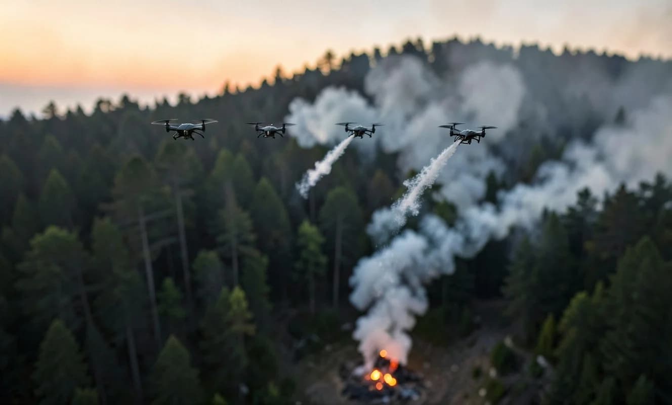 蛍光虫対策のドローン：カリフォルニアで自動消火の実証実験