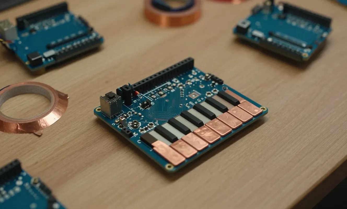 Maker Faire'de bakır folyodan özel PCB'ye: DIY kapasitif dokunmatik piyano evrimi
