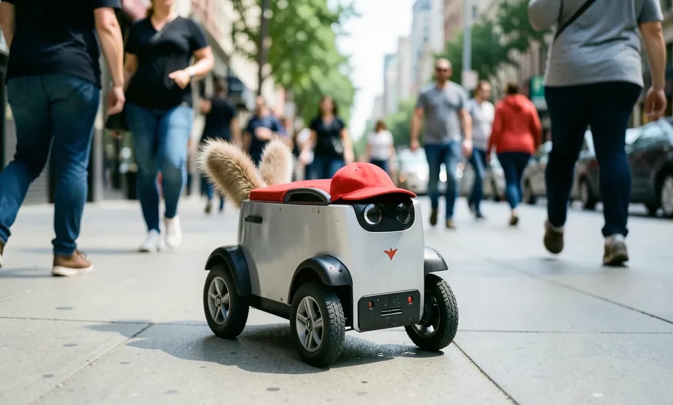 Robot.com, kuyruklu ve reklam gösteren R-dog teslimat robotu tanıttı