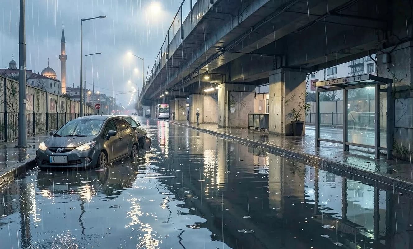 İstanbul'da sağanak: Yollar göle döndü, trafik durma noktasına geldi