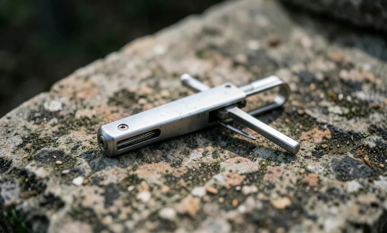 リボルバー式ビットホルダーを備えたチタン製EDCツールがKickstarterに登場