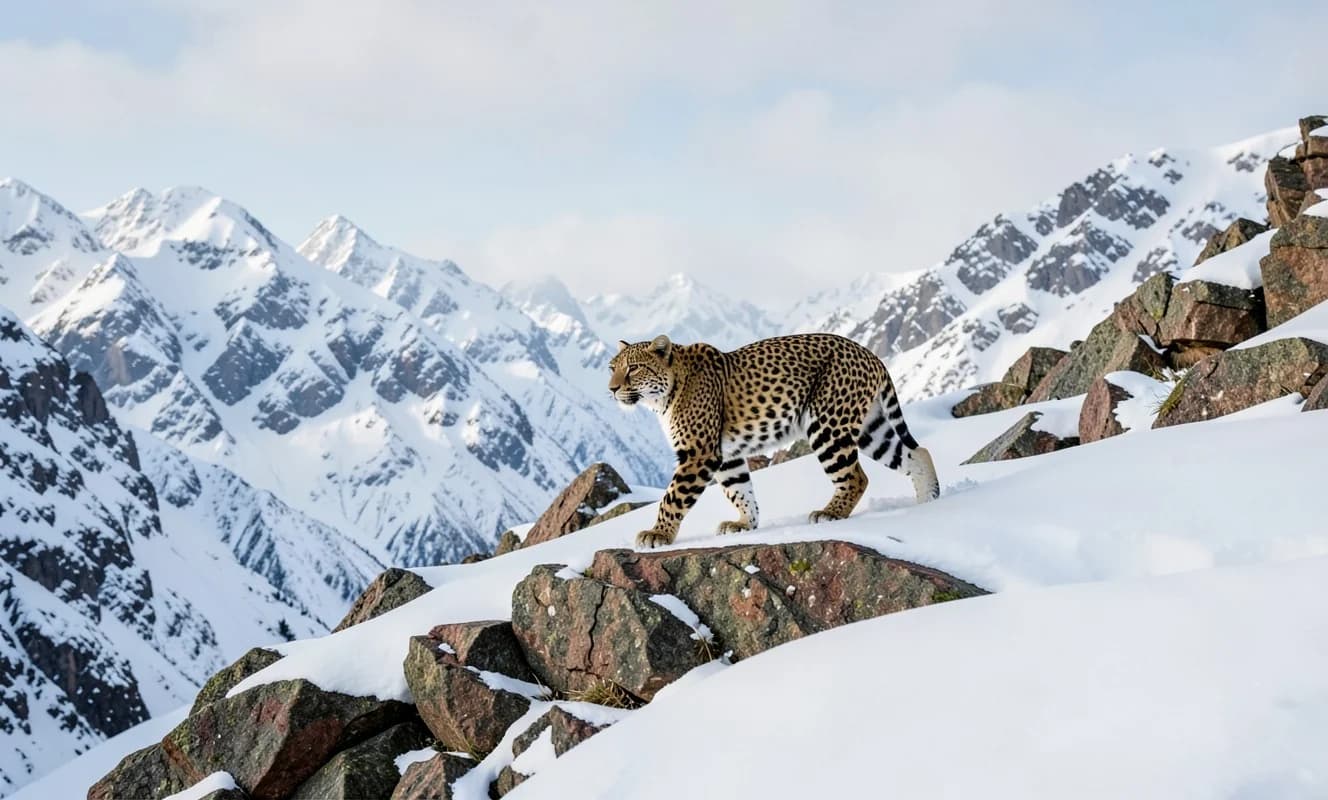 Kafkas bölgesinde 20 yıldır sadece 3 gözlemle izlenen leopardın 240 km yolculuğu ve üç bacığı olması