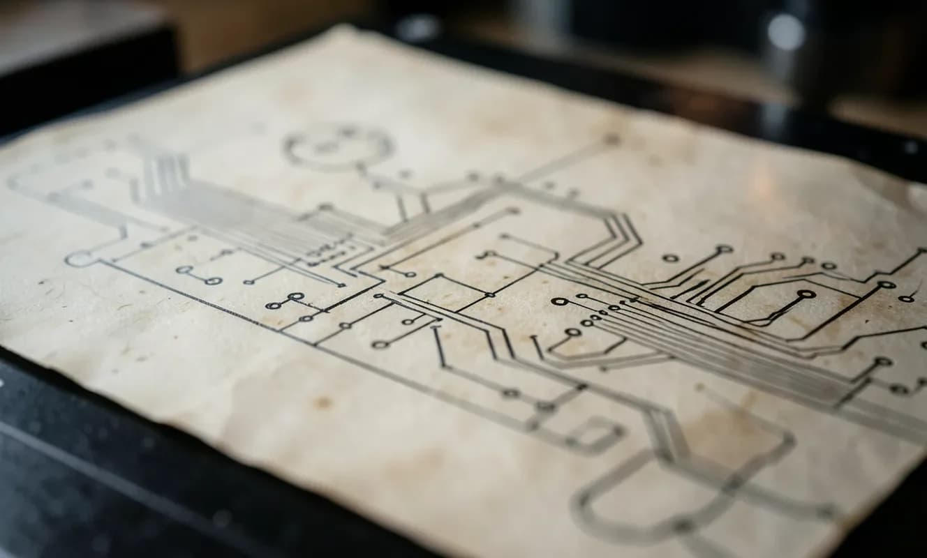 Papertronics de canales hidrofílicos dibujados con láser en pergamino de alta densidad