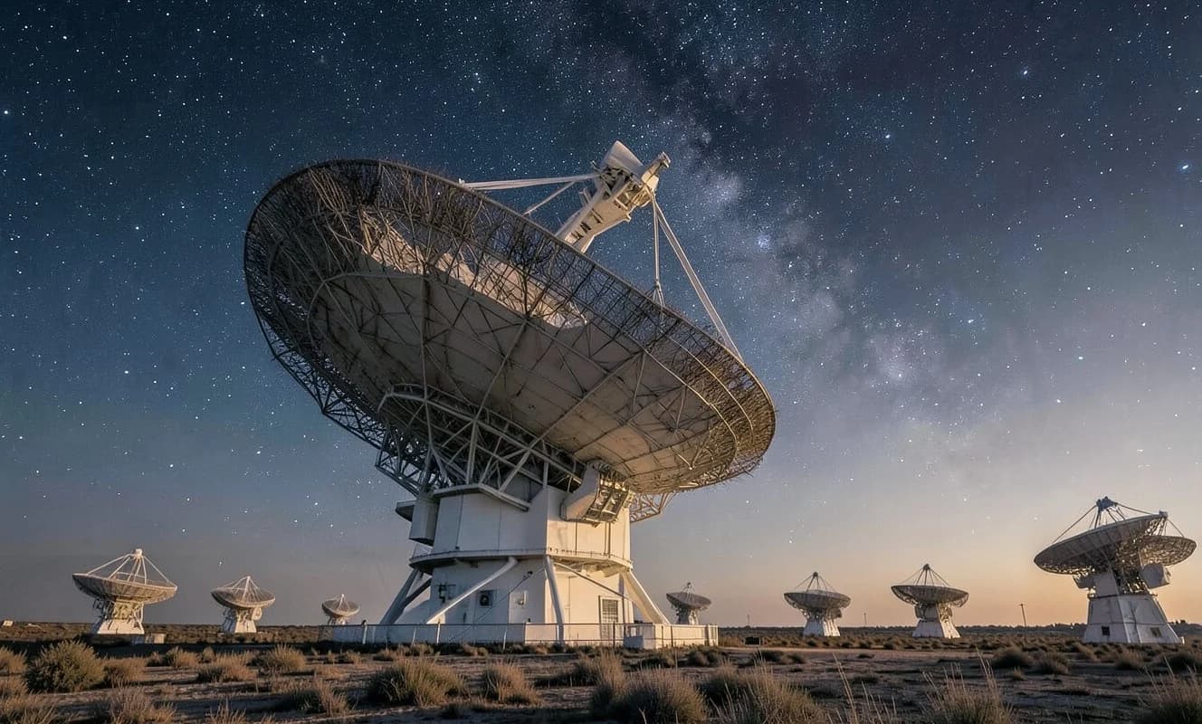 Se usan antenas de radio para rastrear objetos en el espacio