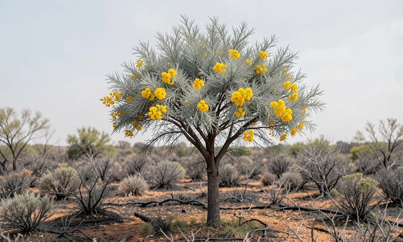 Mimosa (Acacia dealbata): 1824'te İspanya'ya getirilen süs ağacı yangın sonrası yayılma avantajıyla invasif tür haline geldi