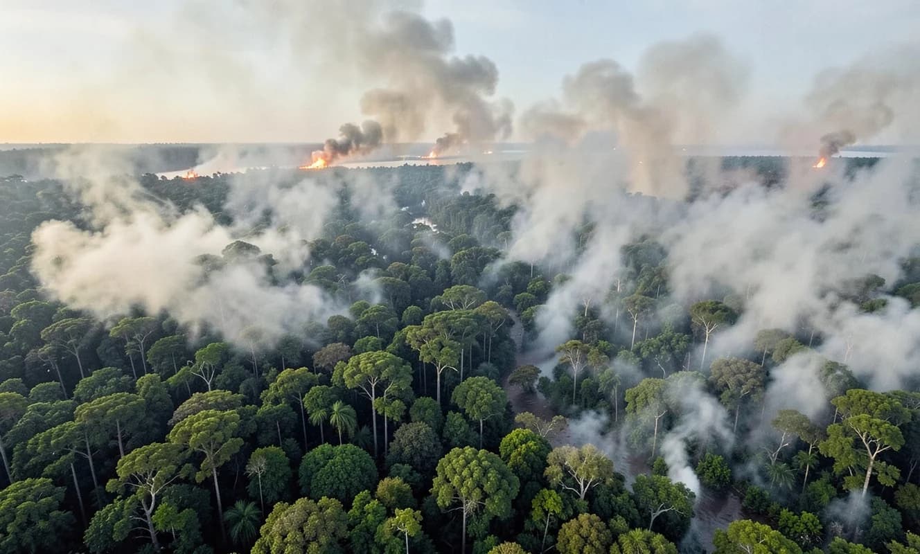 Amazon yangınları Manaus'u duman altında bıraktı, 11 şüpheli tutuklandı
