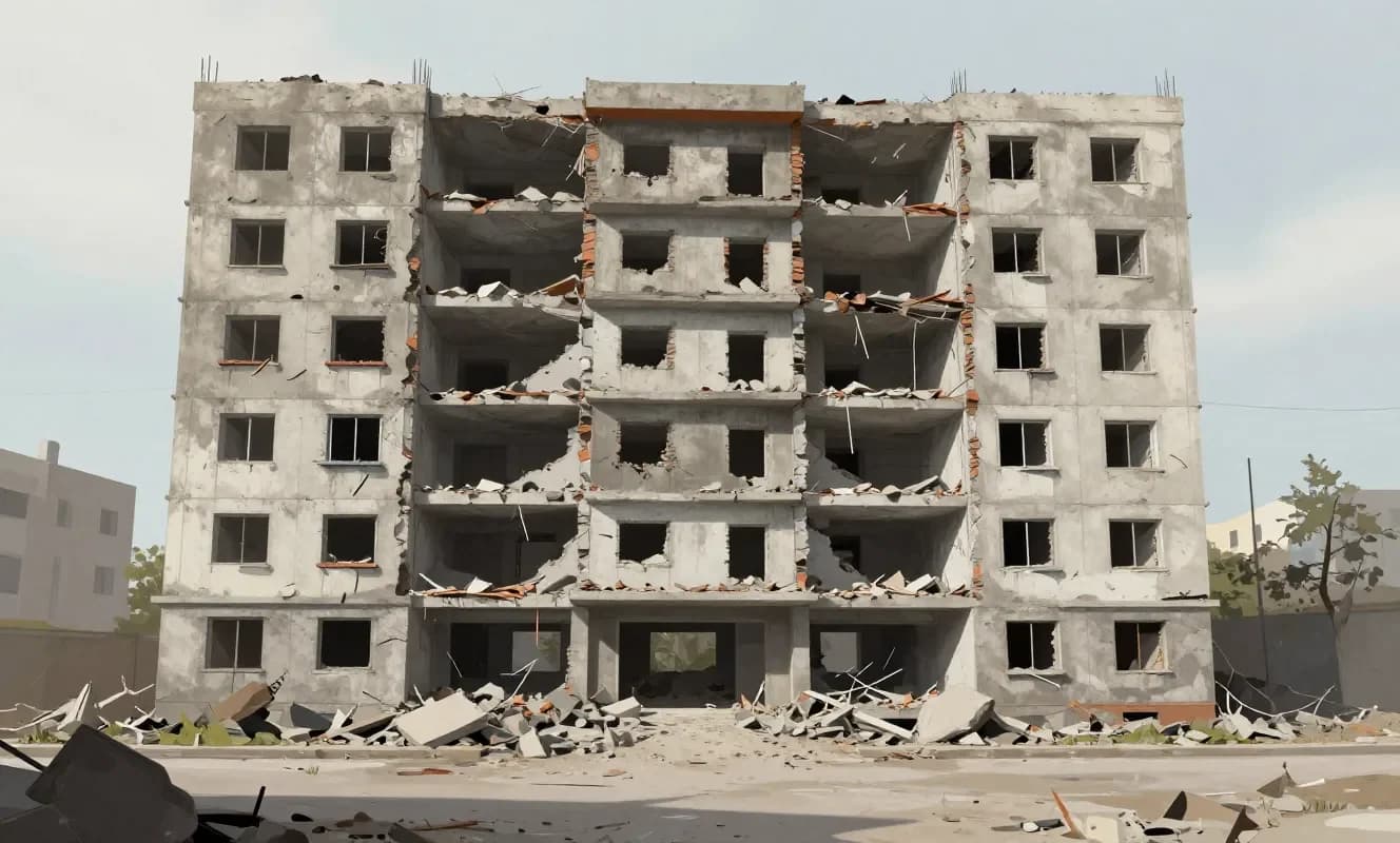 Gazze'de savaş hasarlı bina yıkıldı: en az 12 ölü, onlarca kayıp