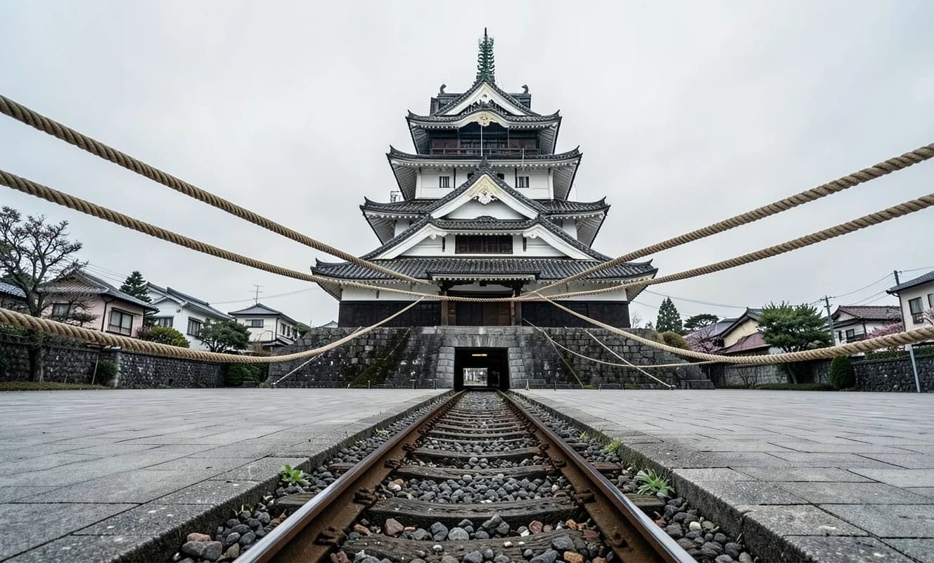 Japonya'da 8.000 gönüllü 360 tonluk bir kaleyi iplerle çekerek taşımaya yardımcı oldu