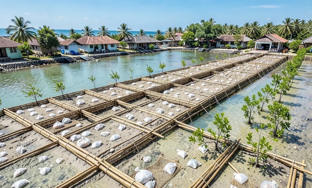 Filipinler'de bambu, istiridye kabukları ve nar lifleriyle doğaya dayalı sel koruması