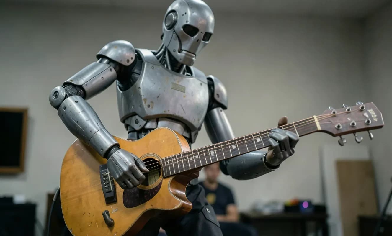 ギターを人間のように演奏する3Dプリンタ製ロボット