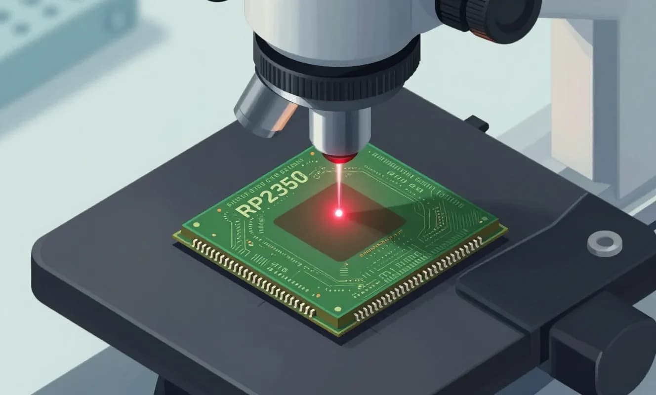 Láser de inyección rompe el microcontrolador RP2350