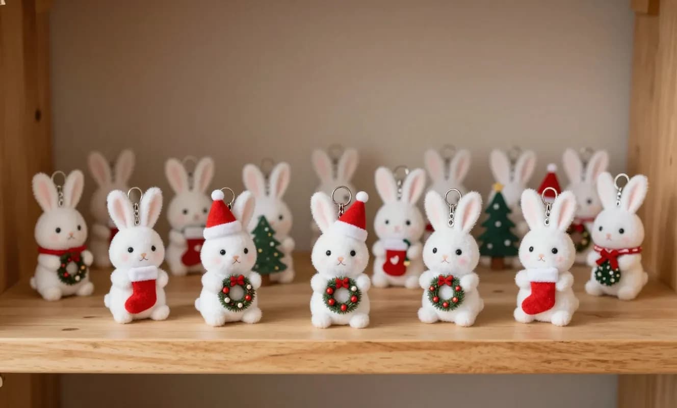 ミッフィーと仲間たち、クリスマス仕様のぬいぐるみキーホルダーとしてPinkoiで販売開始