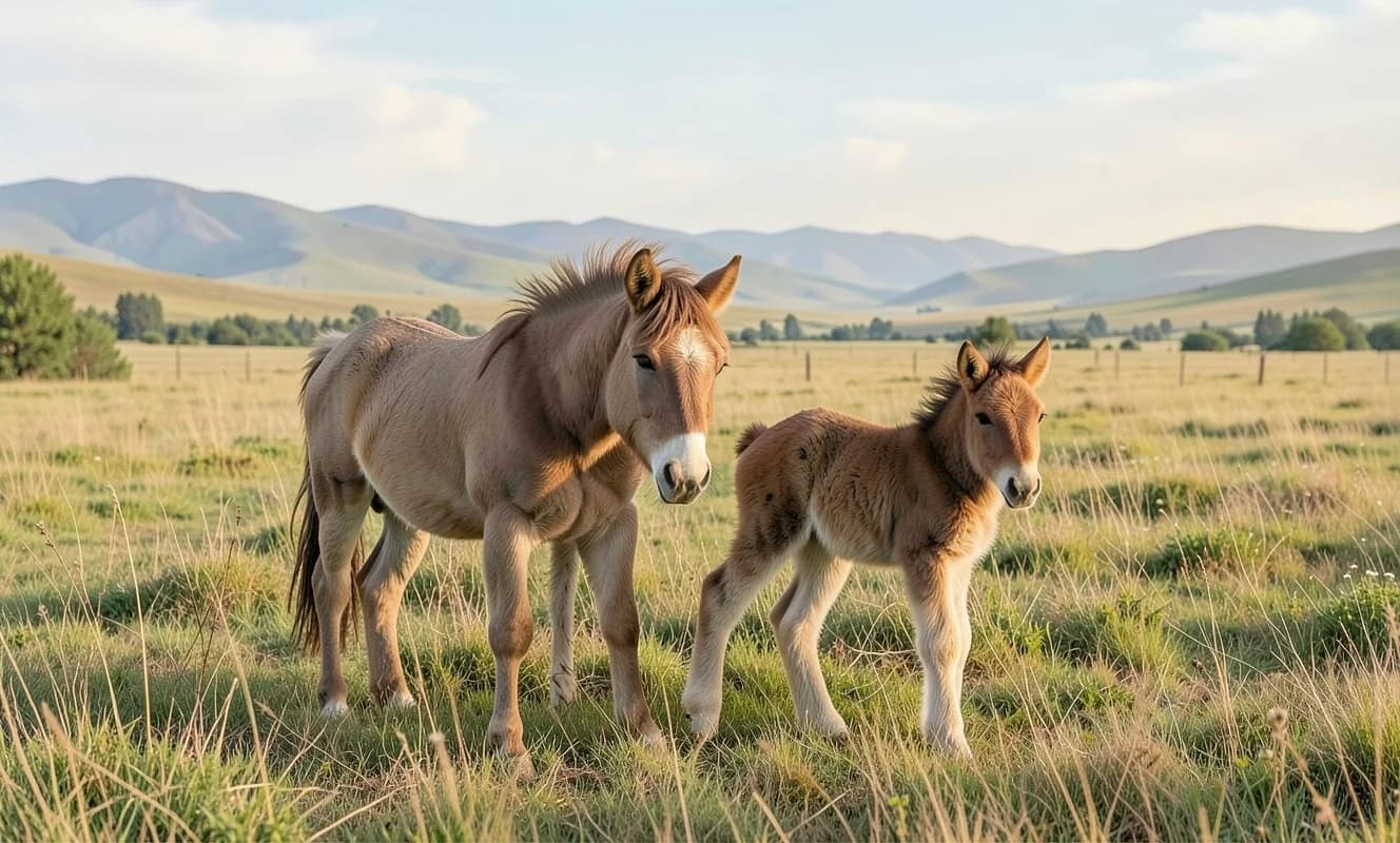 Kazakistan'da 200 yıl sonra doğulan Przewalski atı çifti