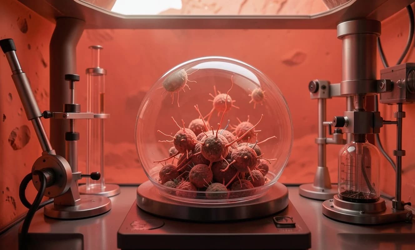 Mars atmosferinde 5 gün boyunca marjinal olarak hayatta kalan Bacillus subtilis bakterileri, termogenezis ve fermentasyon yoluyla nasıl adapte olduklarını gösteren yeni bir çalışma