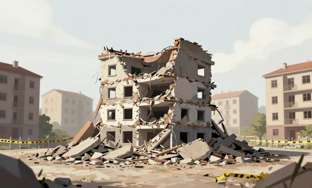 Zonguldak'ta çöken binanın çevresindeki 7 bina tahliye edildi