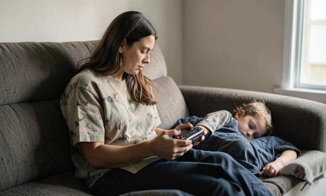 ゲームは母親のストレスを軽減するが、罪悪感が障害に