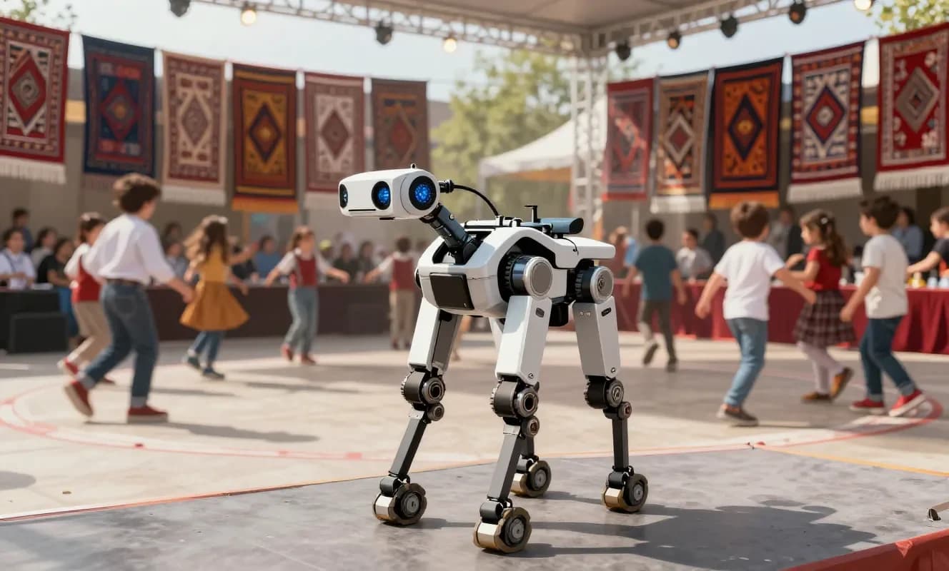 TEKNOFEST'te ASELSAN'ın mayın tarama robot köpeği 'İsot' çocuklarla halay çekti