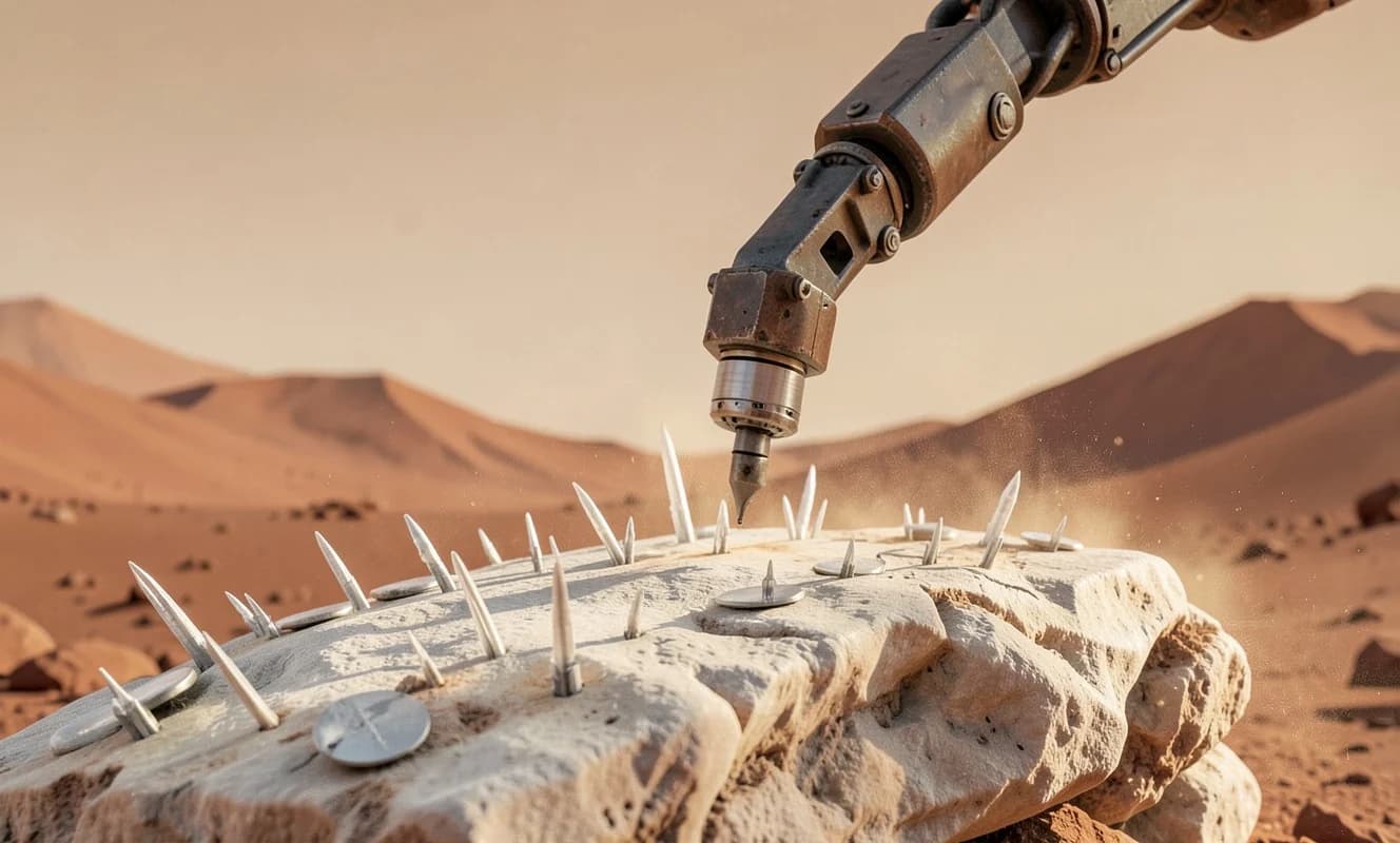NASA Curiosity roveru 'Nazca' bölgesinde kristal yapılı kaya numunesi için delme hazırlıklarını tamamladı