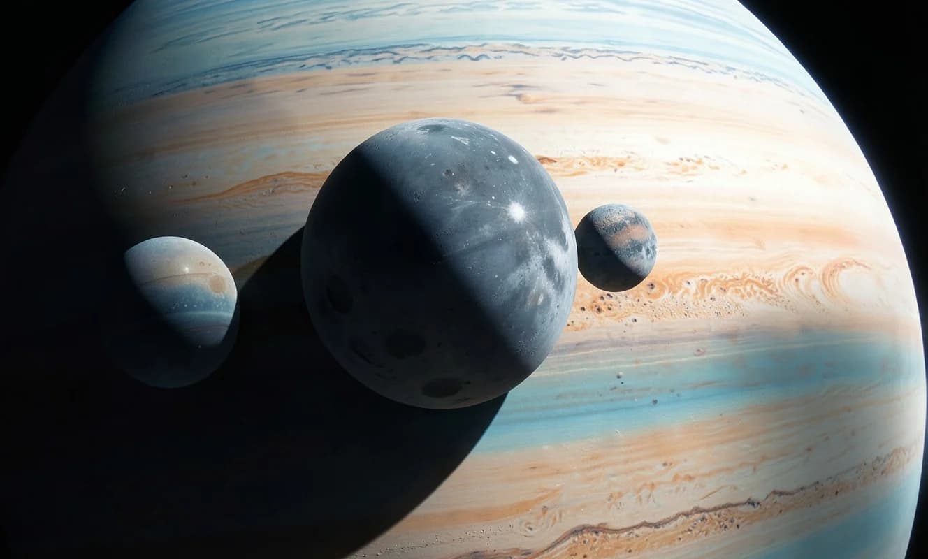 Jüpiter'in uyduları Ganymede ve Io, nadir bir karşılıklı gizlenme yaşadı