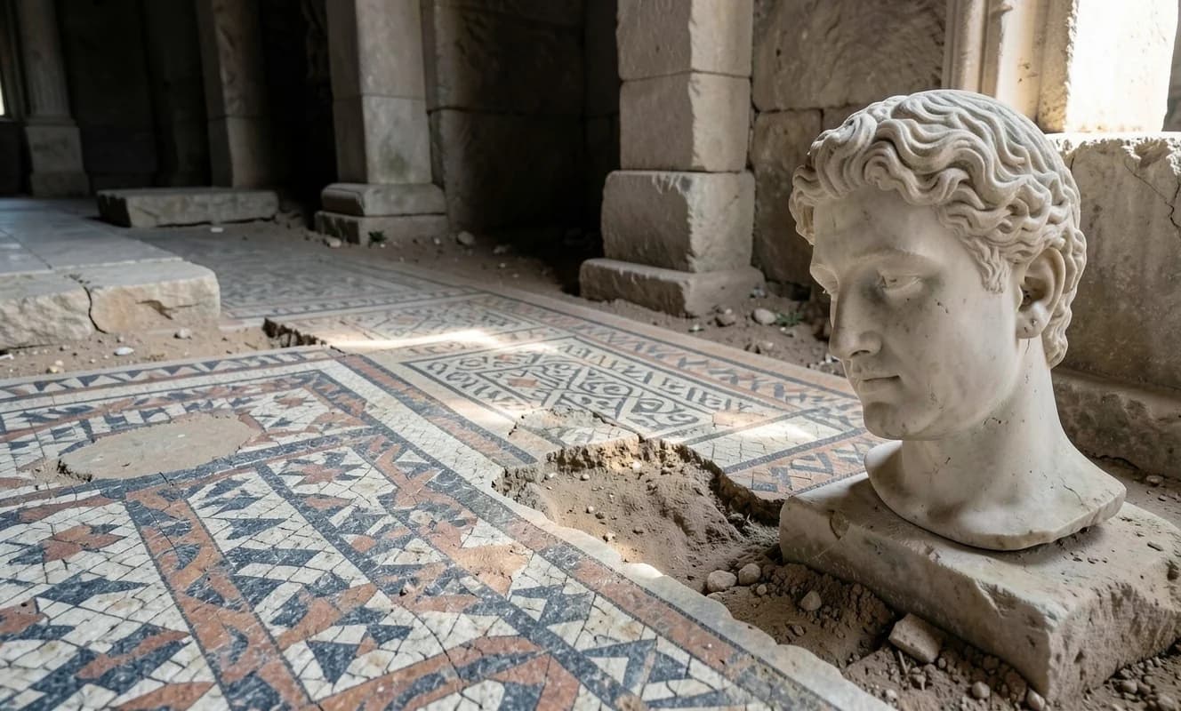 Kastamonu’da Dev Roma Mozaiği ve Eros Başı Bulundu