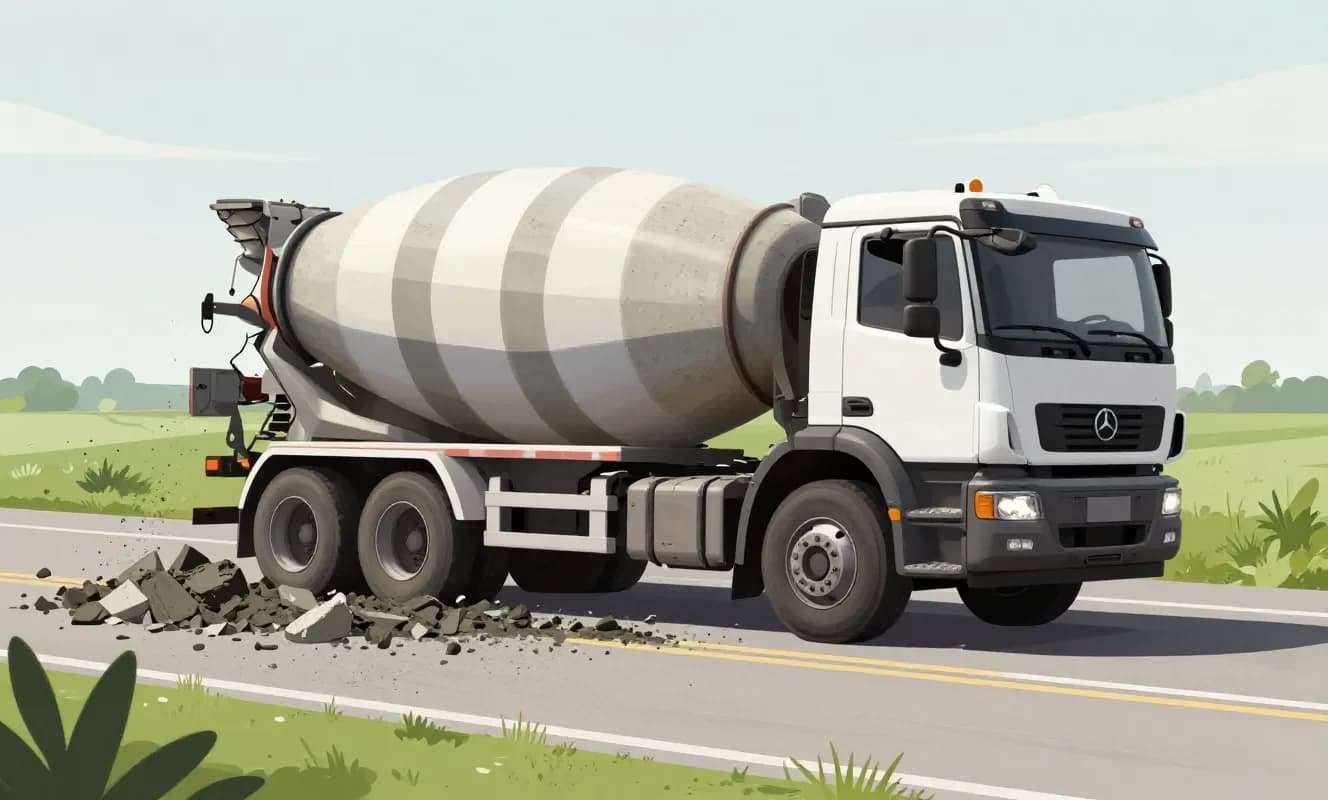 Beton mikseriyle yola harç döken sürücüye 109 bin lira ceza